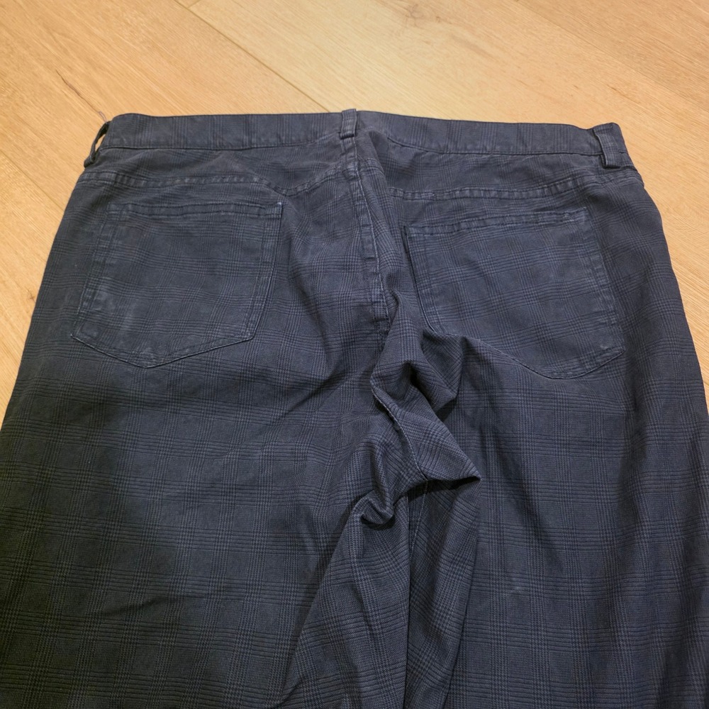 Vince Mens Navy Blue Plaid Trousers 5 Pocket Straight Leg Pants Size 38 Made USA - Picture 10 of 11